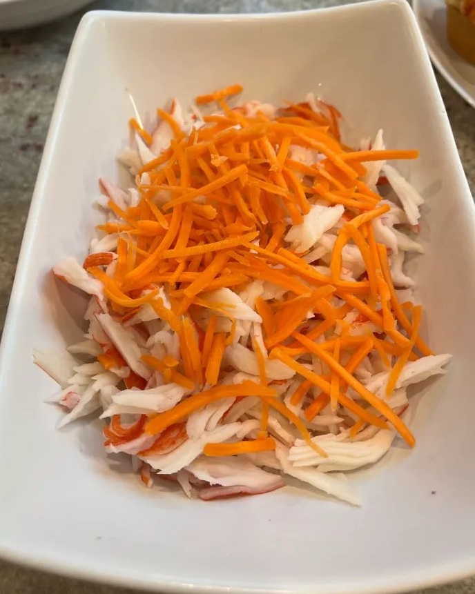 shredded carrots in a bowl