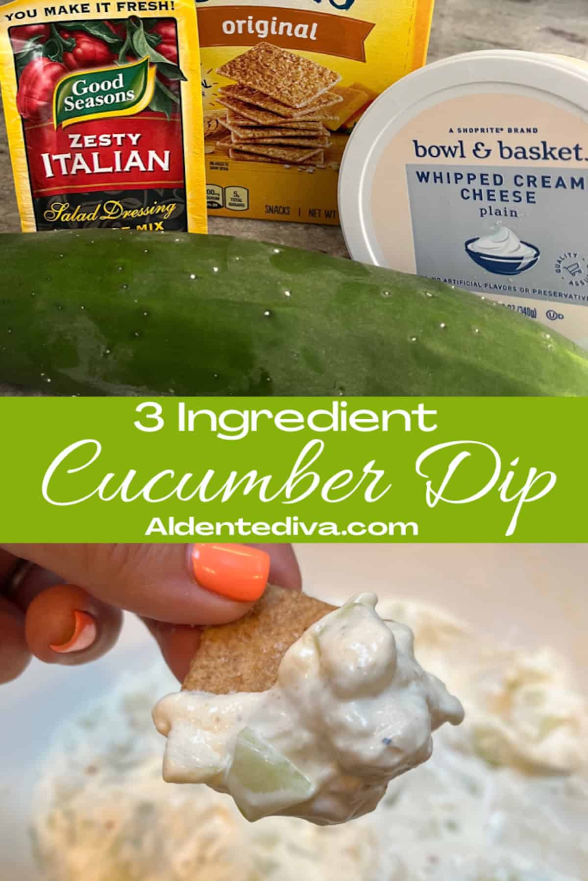 3 ingredient cucumber dip cover