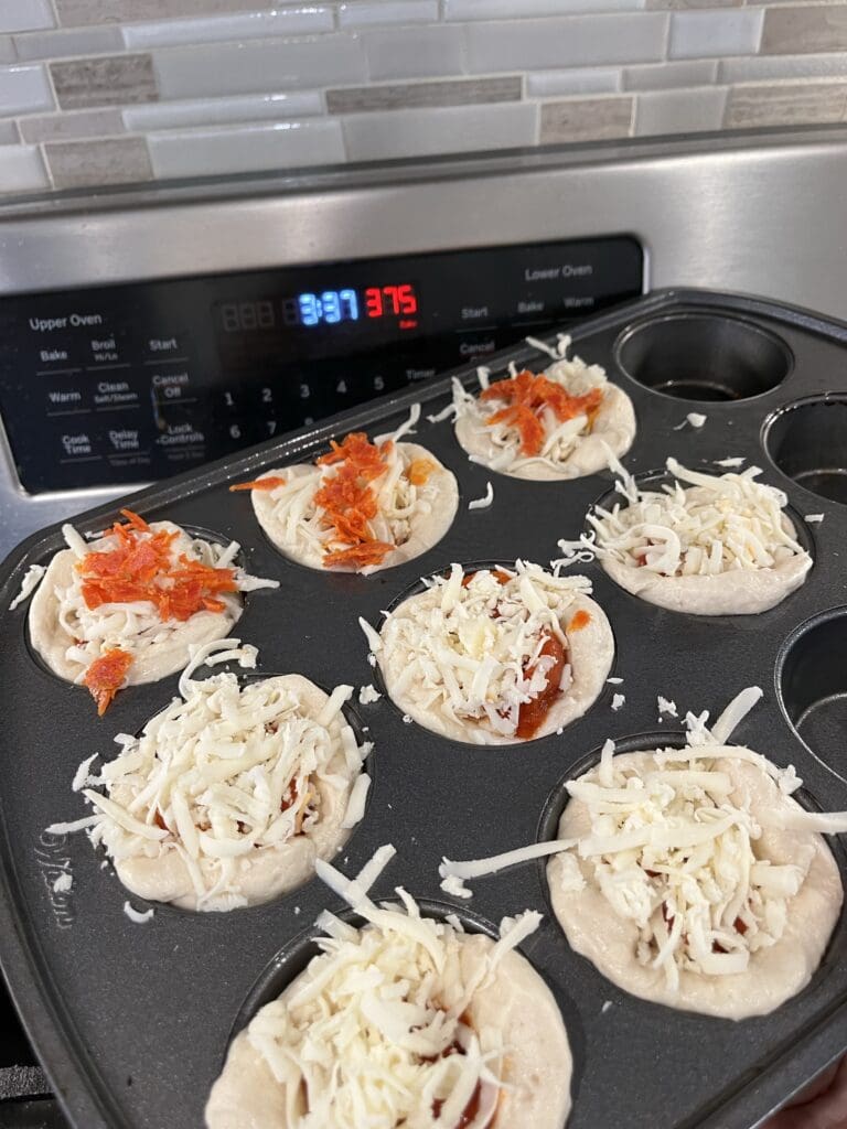 pizza cupcakes about to be baked