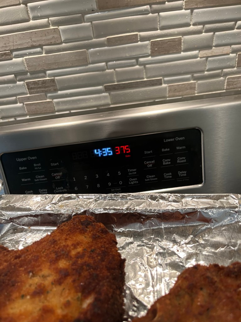 oven temperature set to 375 degrees