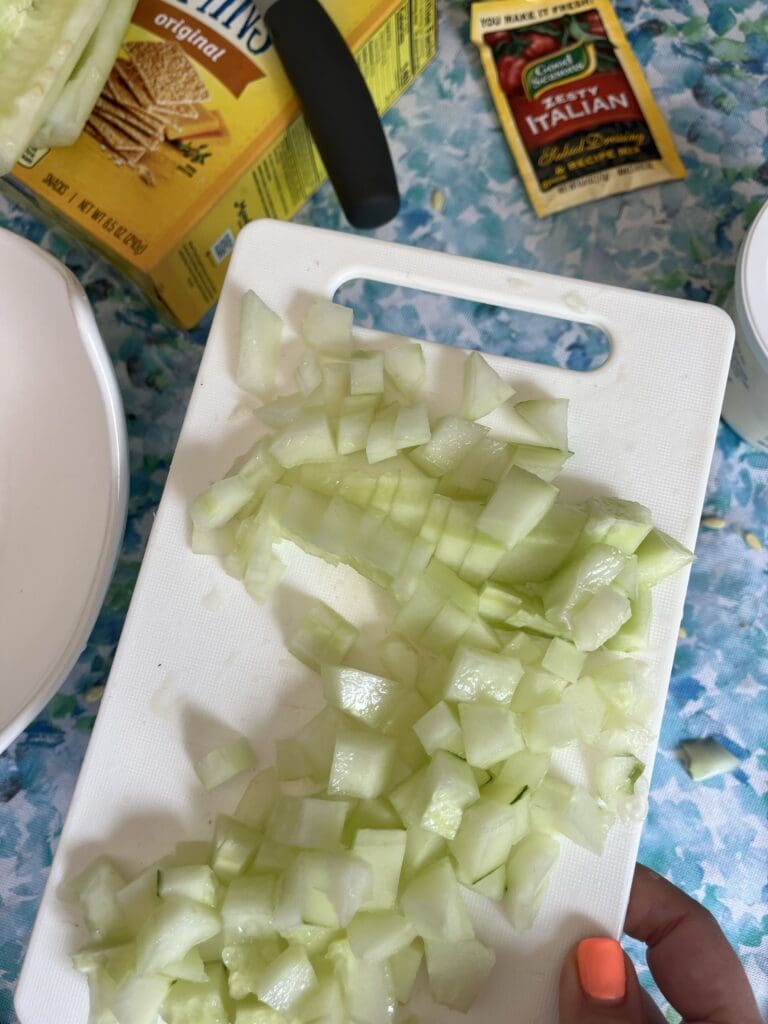 small diced cucumber