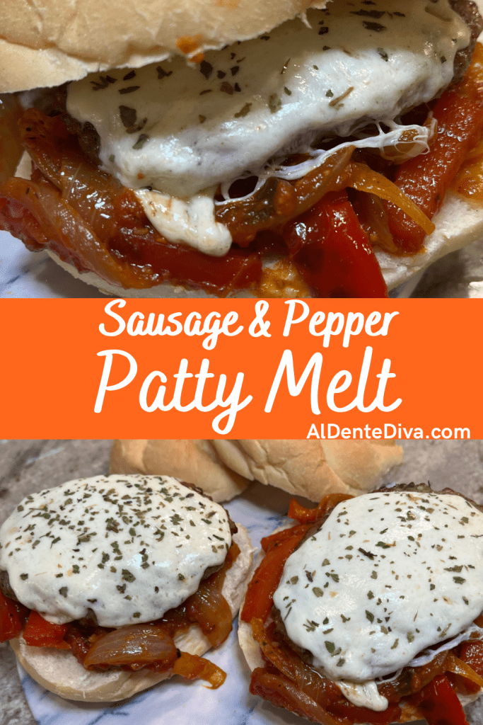 sausage and pepper patty melt