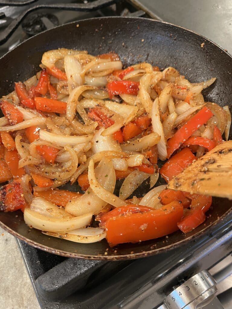 sautéed peppers and onions