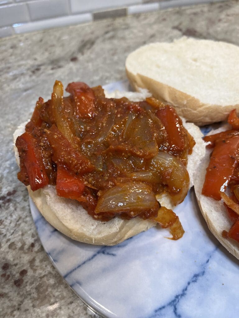 peppers and onions on kaiser rolls