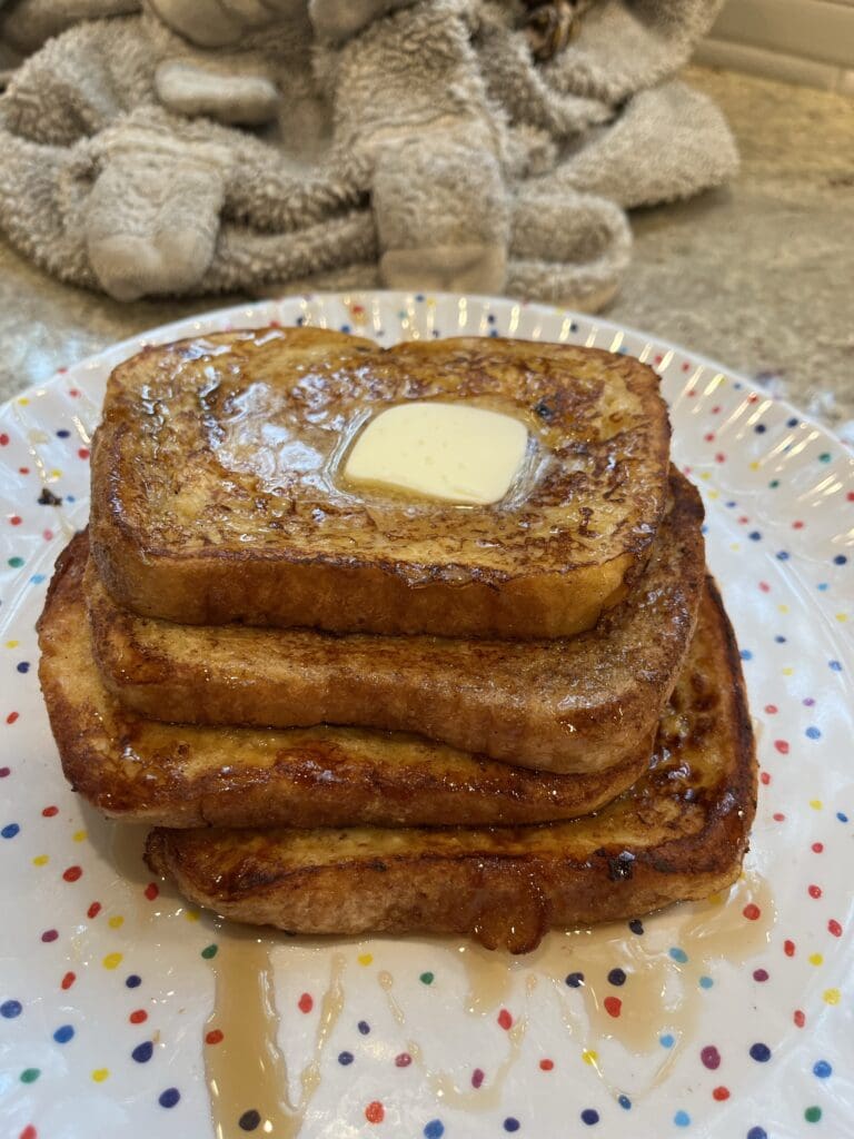 French toast with butter and syrup