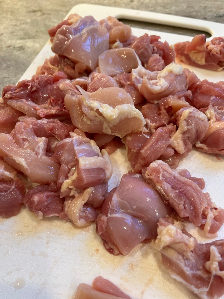 cubed chicken thighs