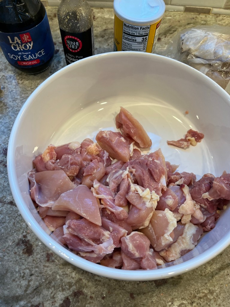 chicken thighs cut into pieces