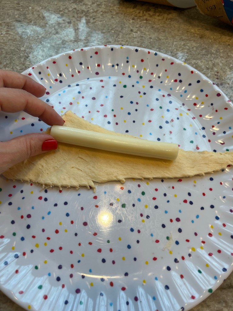 string cheese in a crescent roll