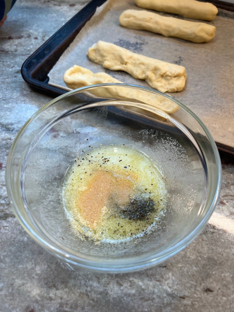 garlic butter being make