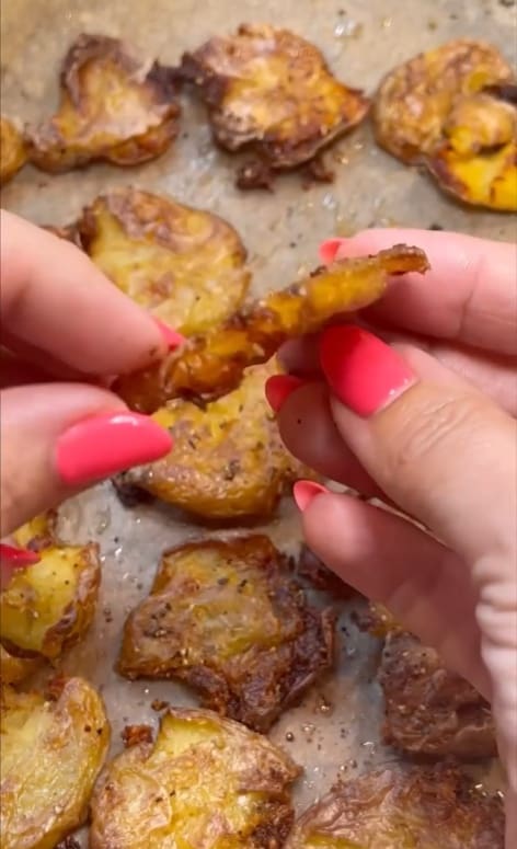 showing how thin and crispy the potatoes are