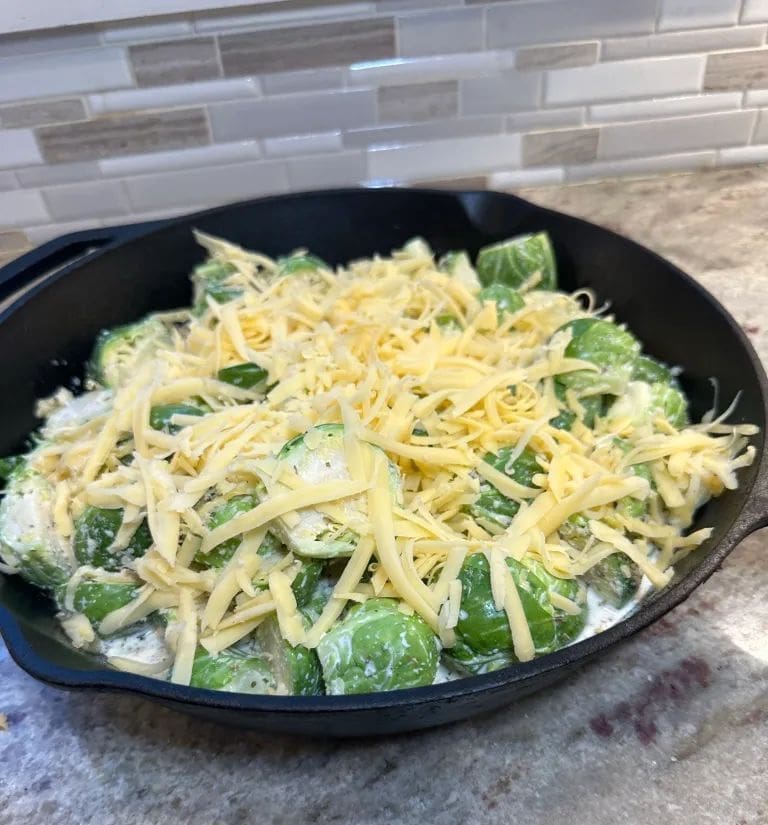 cheese on brussels sprouts