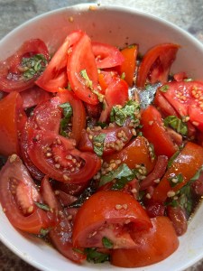 tomatoes in the marinade