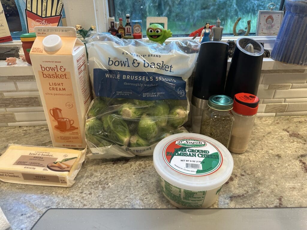 creamy brussels sprout ingredients