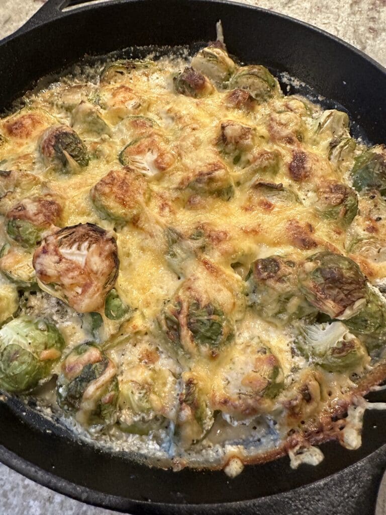 baked creamy brussels sprout