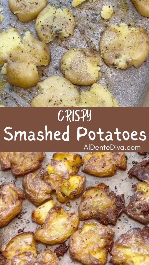 Link to Crispy Smashed Potatoes recipe by Al Dente Diva