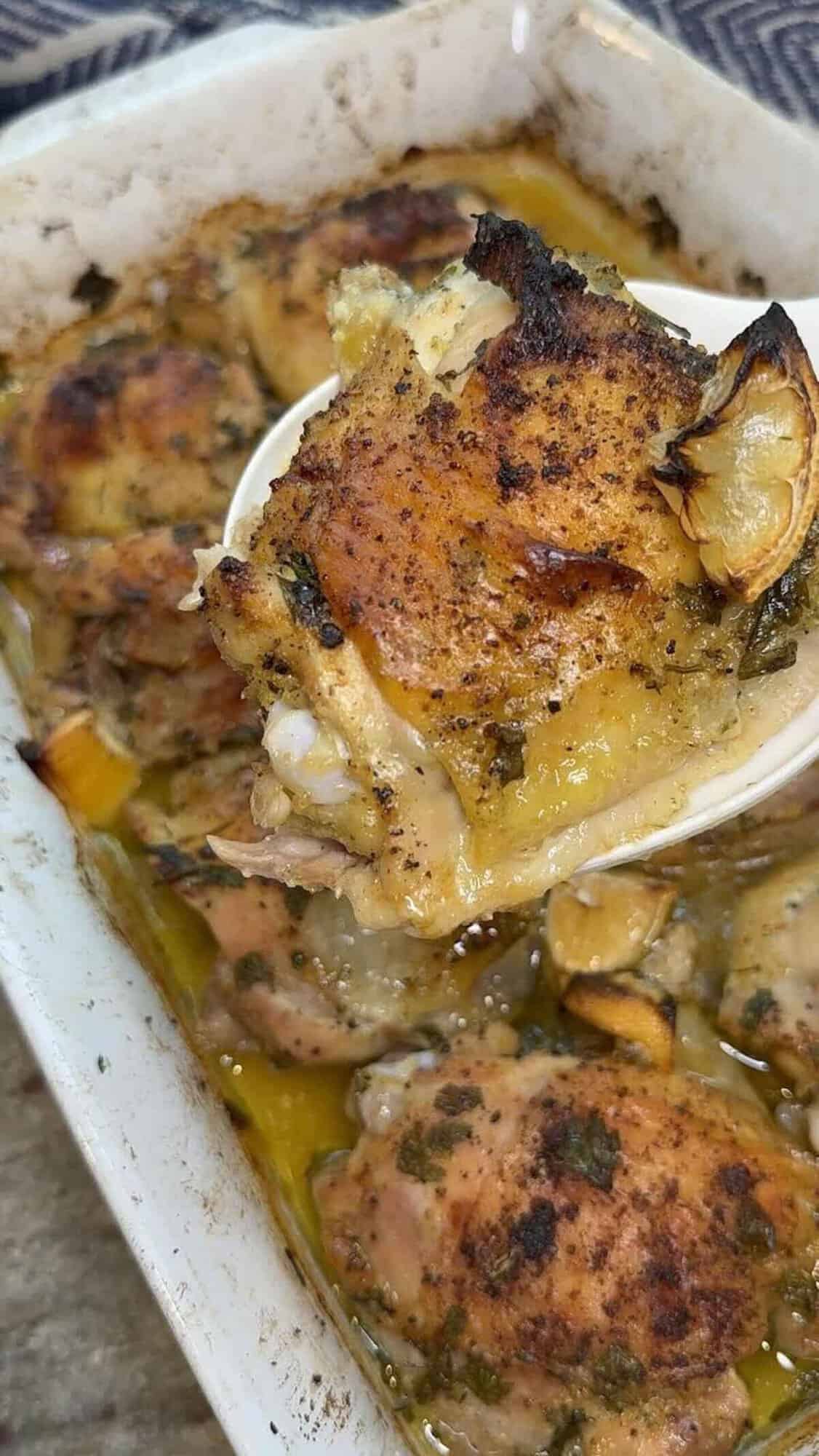 lemon pepper chicken thighs finished cooking