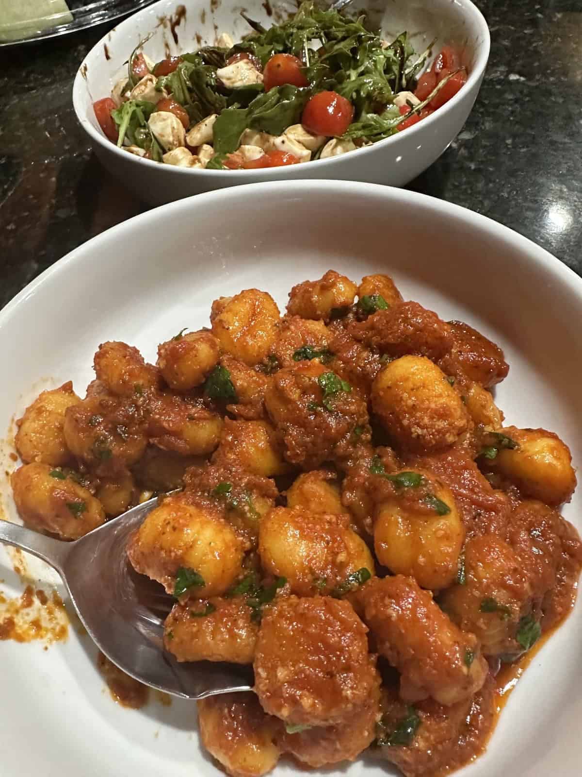 finished gnocchi plated