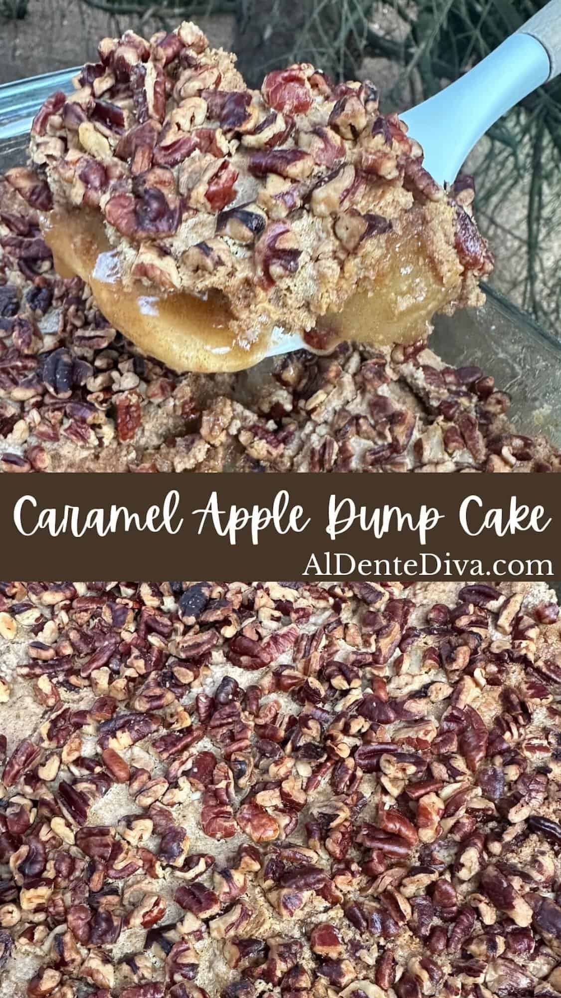 caramel apple dump cake cover