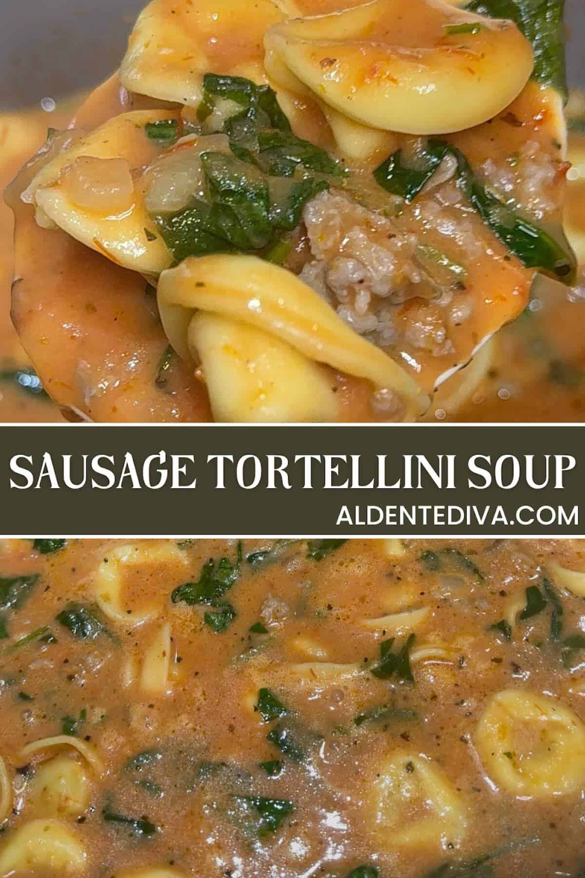 finished sausage tortellini soup