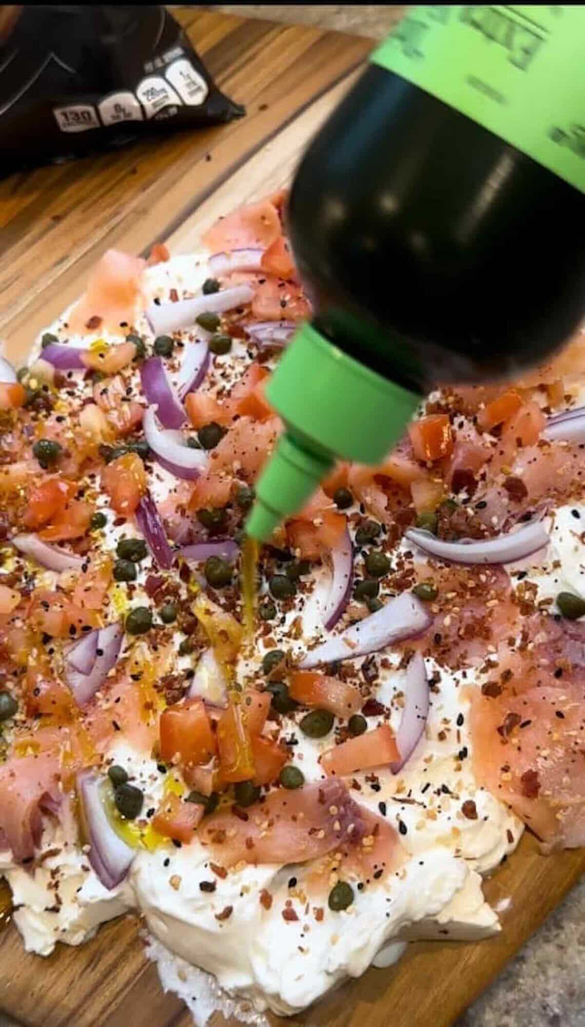 finished everything bagel cream cheese board