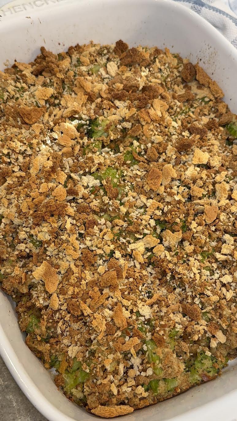 finished broccoli and stuffing casserole
