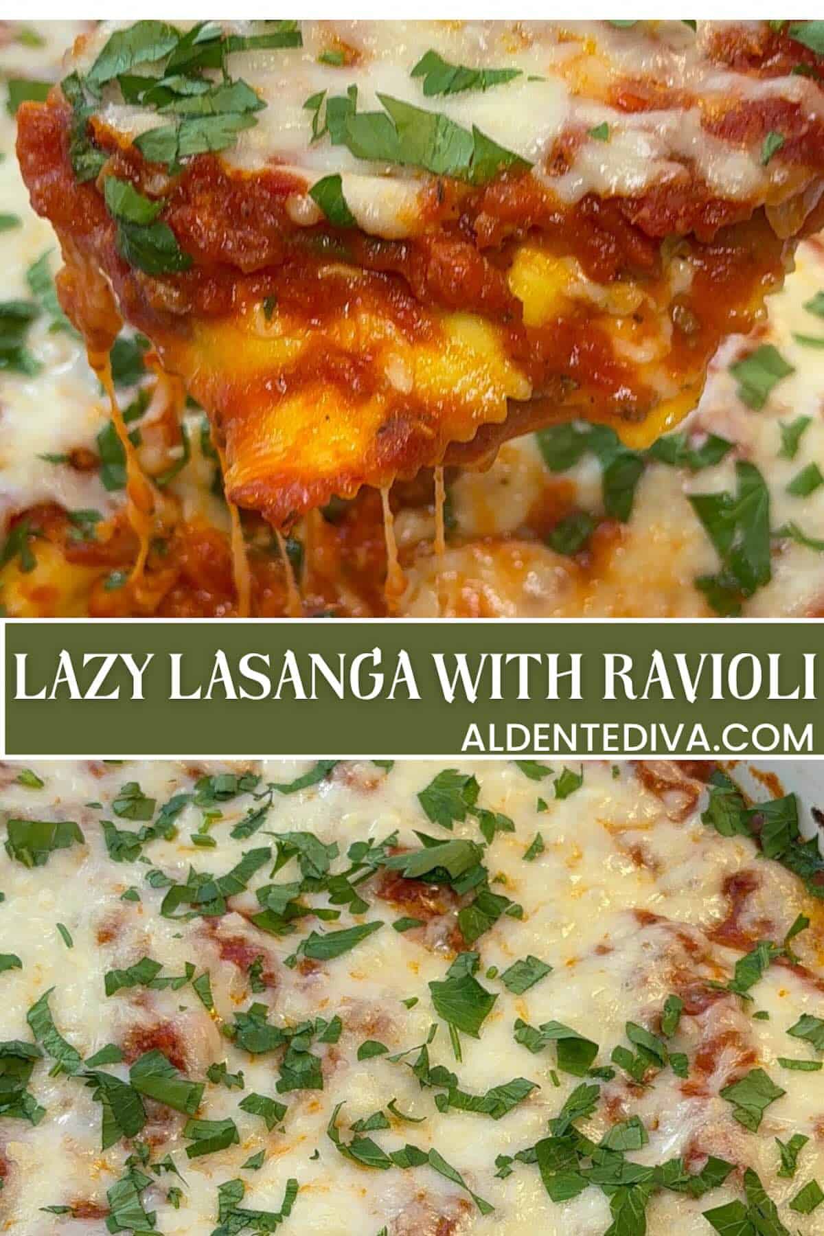 lazy lasagna with ravioli