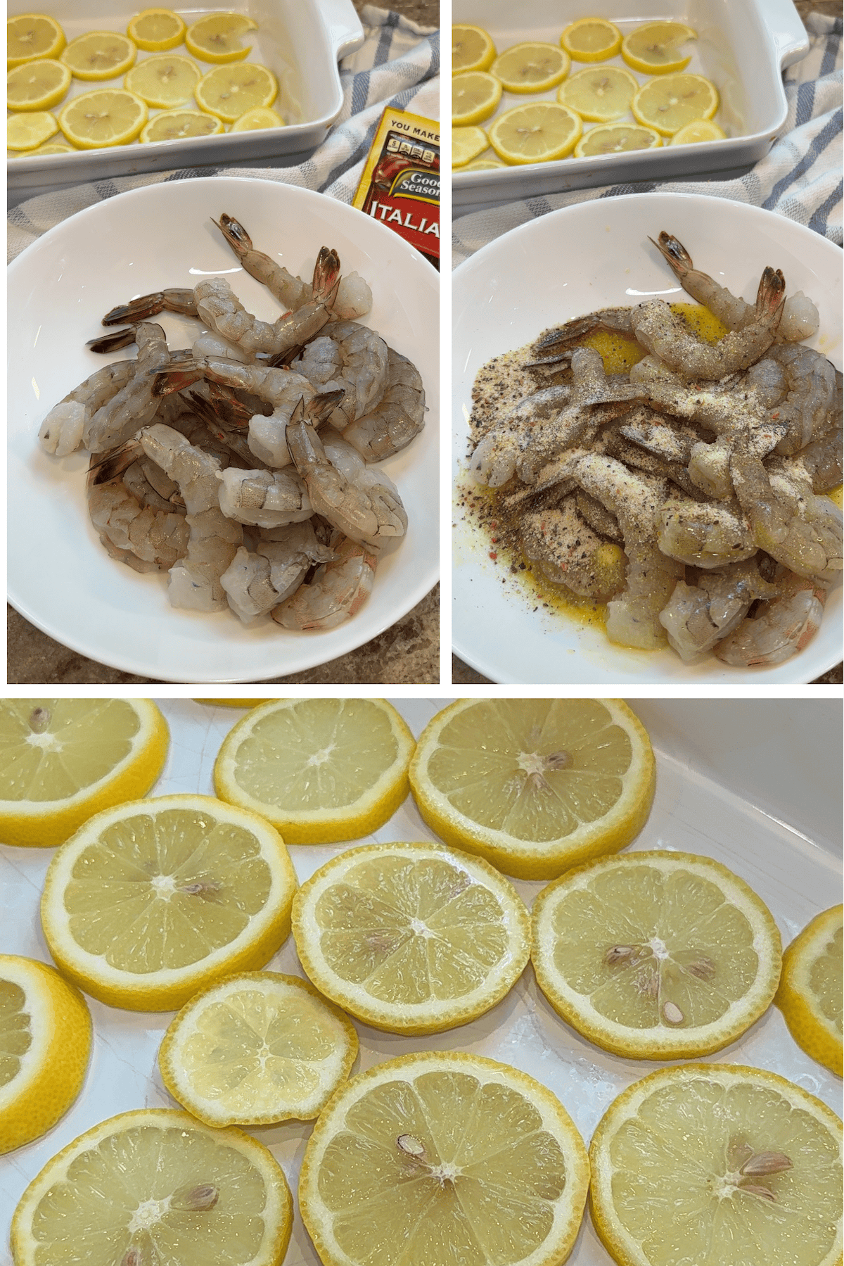 shrimp mixed with butter and italian seasoning
