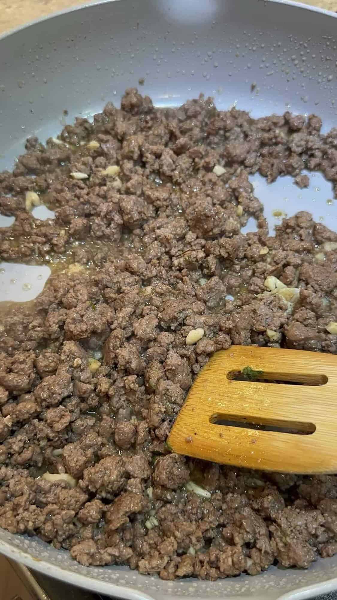 ground beef sauteed
