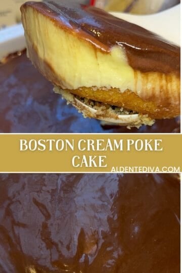 Boston Cream Poke Cake