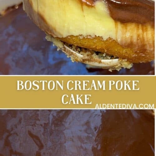 Boston Cream Poke Cake