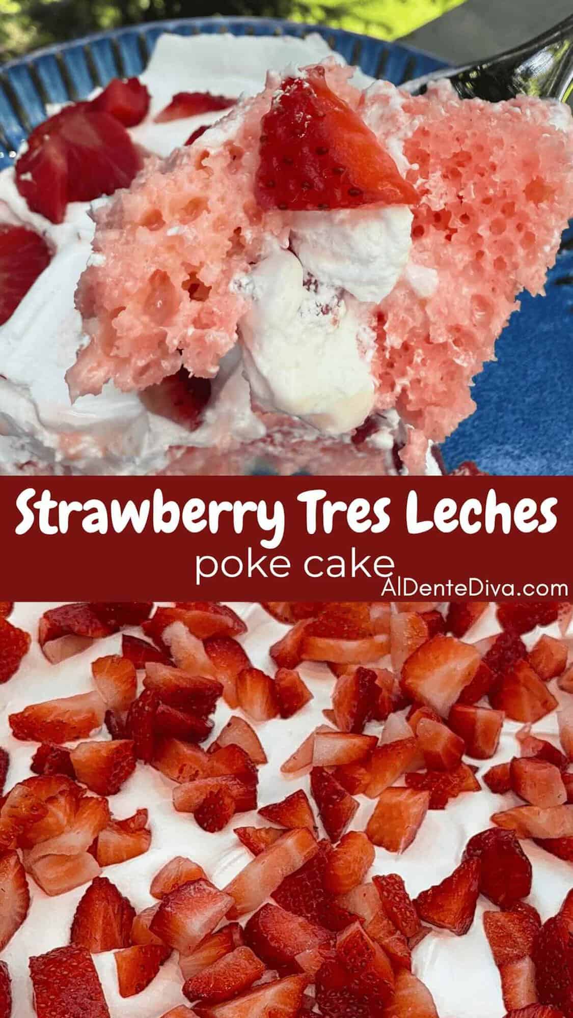 strawberry tres leches poke cake cover