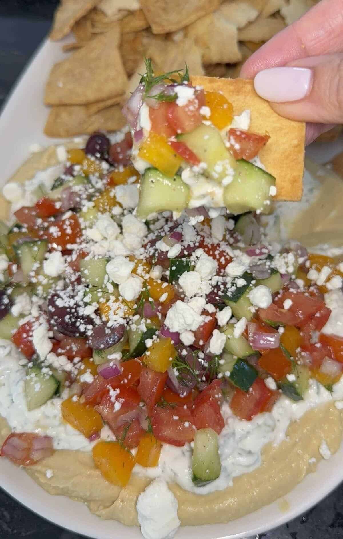 finished layered greek dip