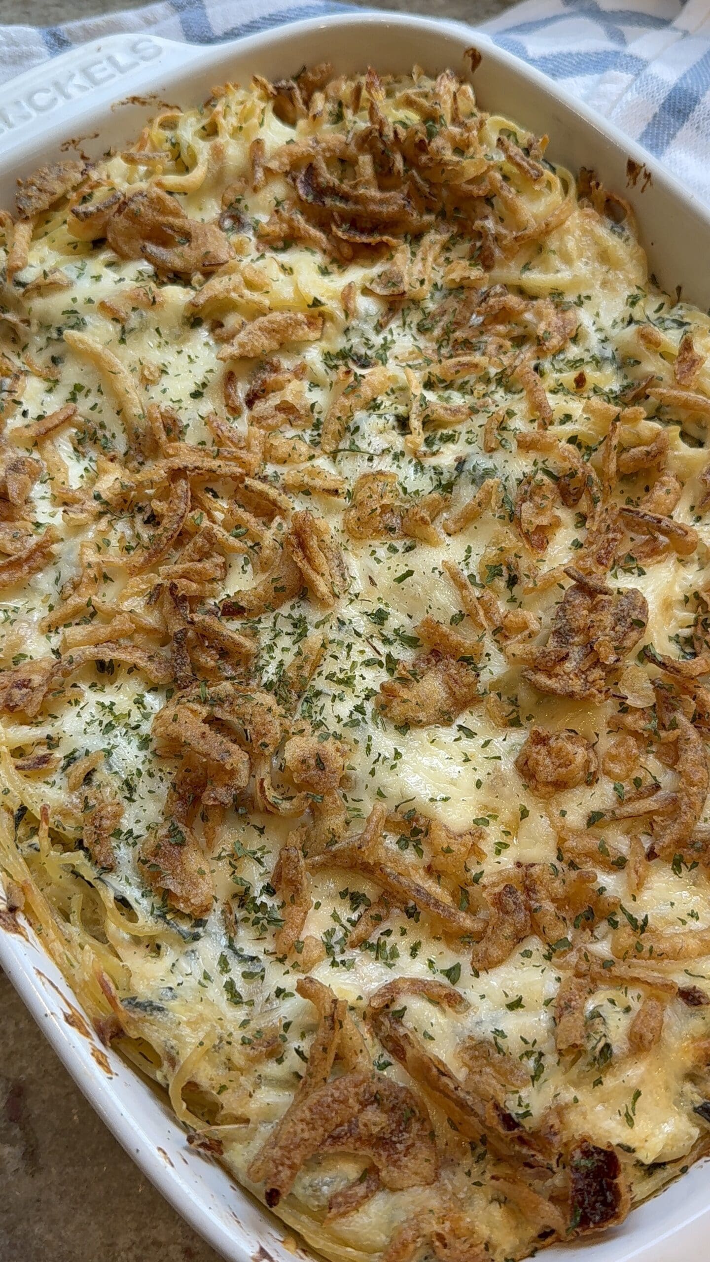 fresh out of the oven monterey jack chicken casserole