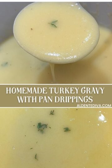 homemade turkey gravy with pan drippings