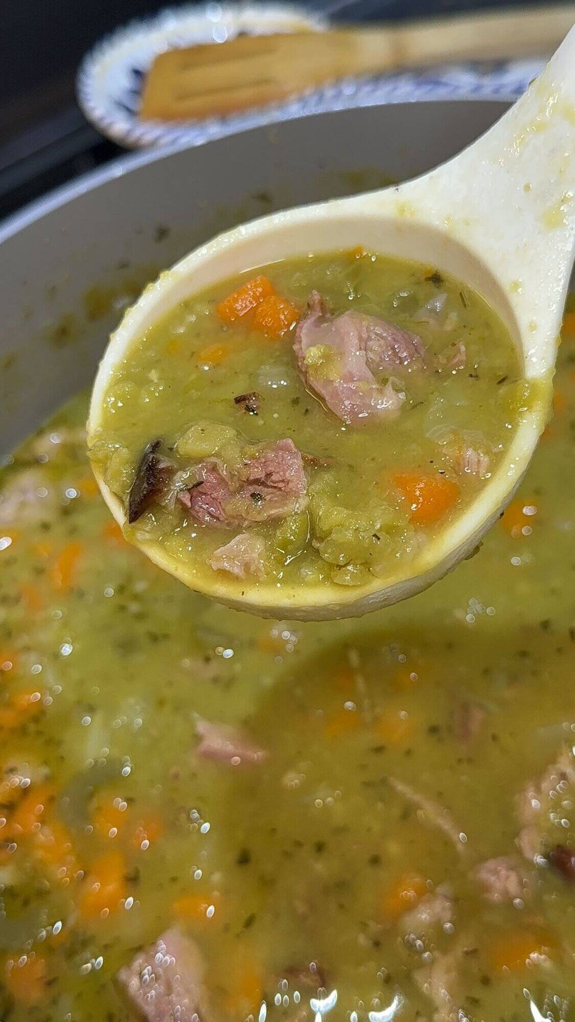 finished split pea soup