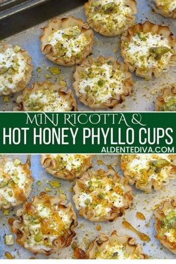 mini ricotta & hot honey phyllo cups