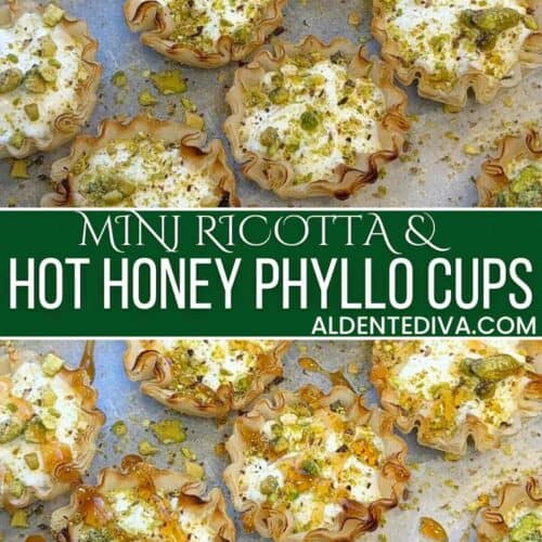 mini ricotta & hot honey phyllo cups