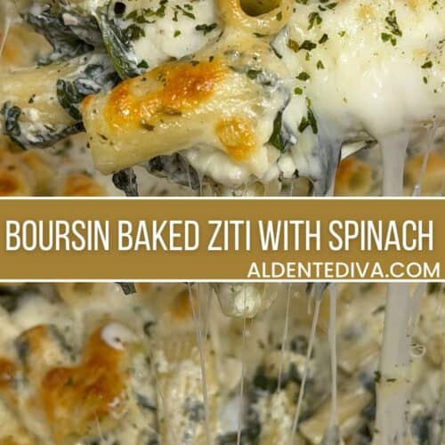 boursin baked ziti with spinach