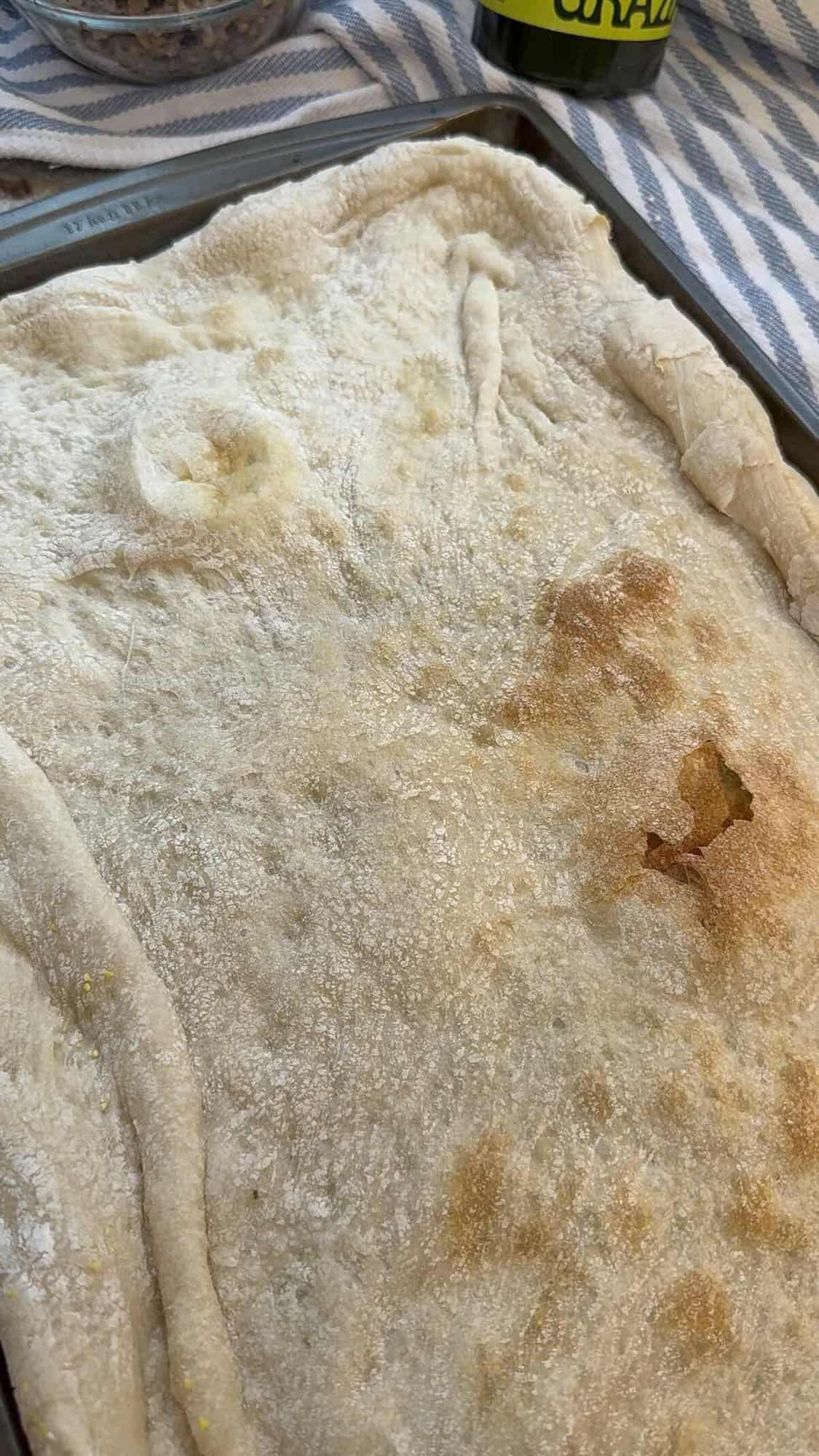 pizza dough par baked