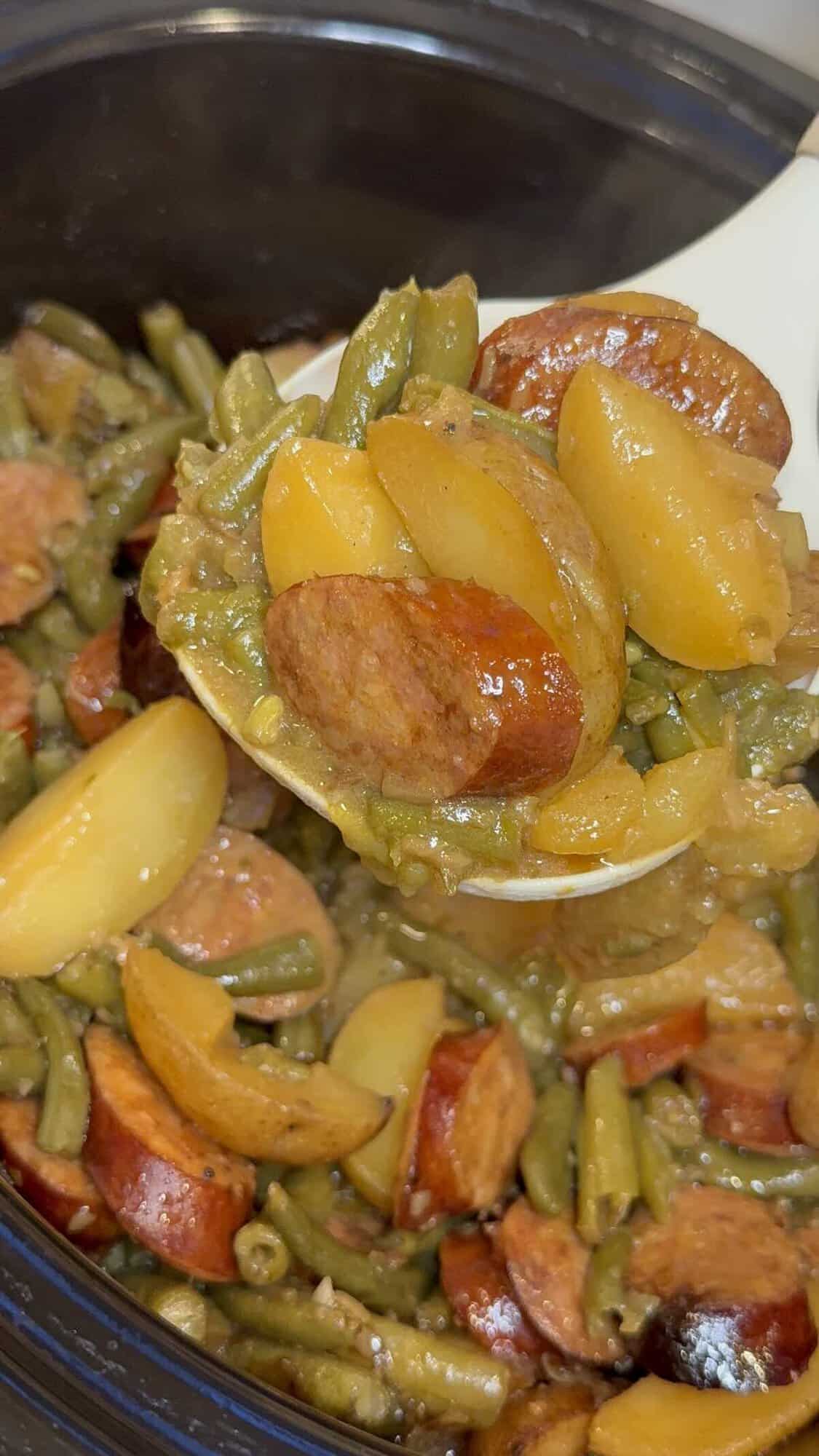 finished swamp potatoes in the crockpot