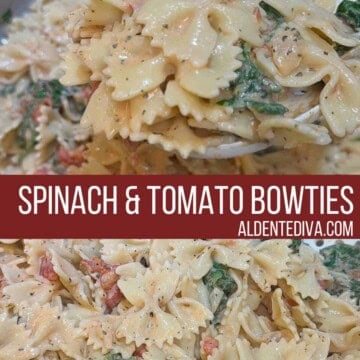 spinach and tomato bow ties