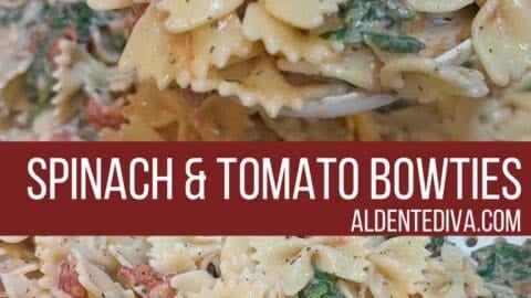 spinach and tomato bow ties