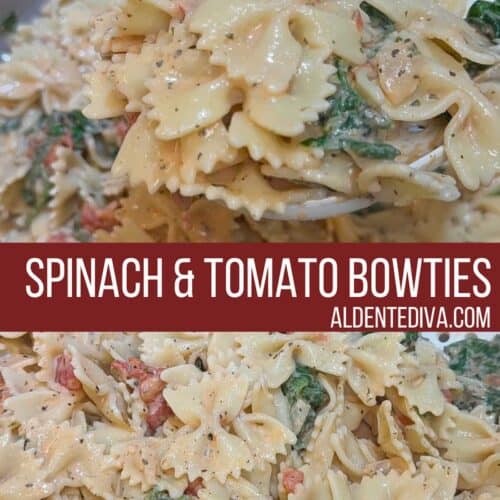spinach and tomato bow ties