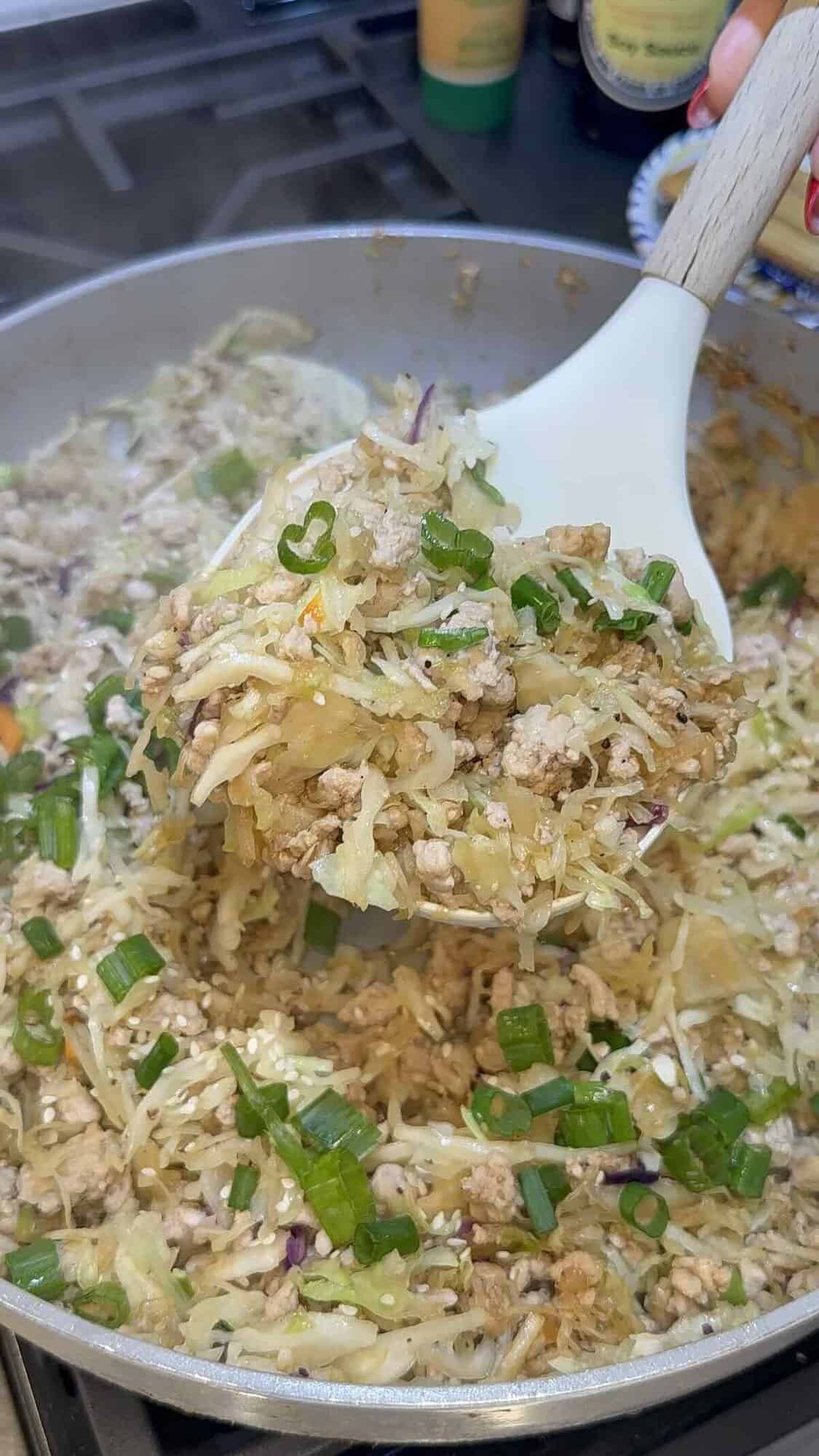 egg roll in a bowl finished