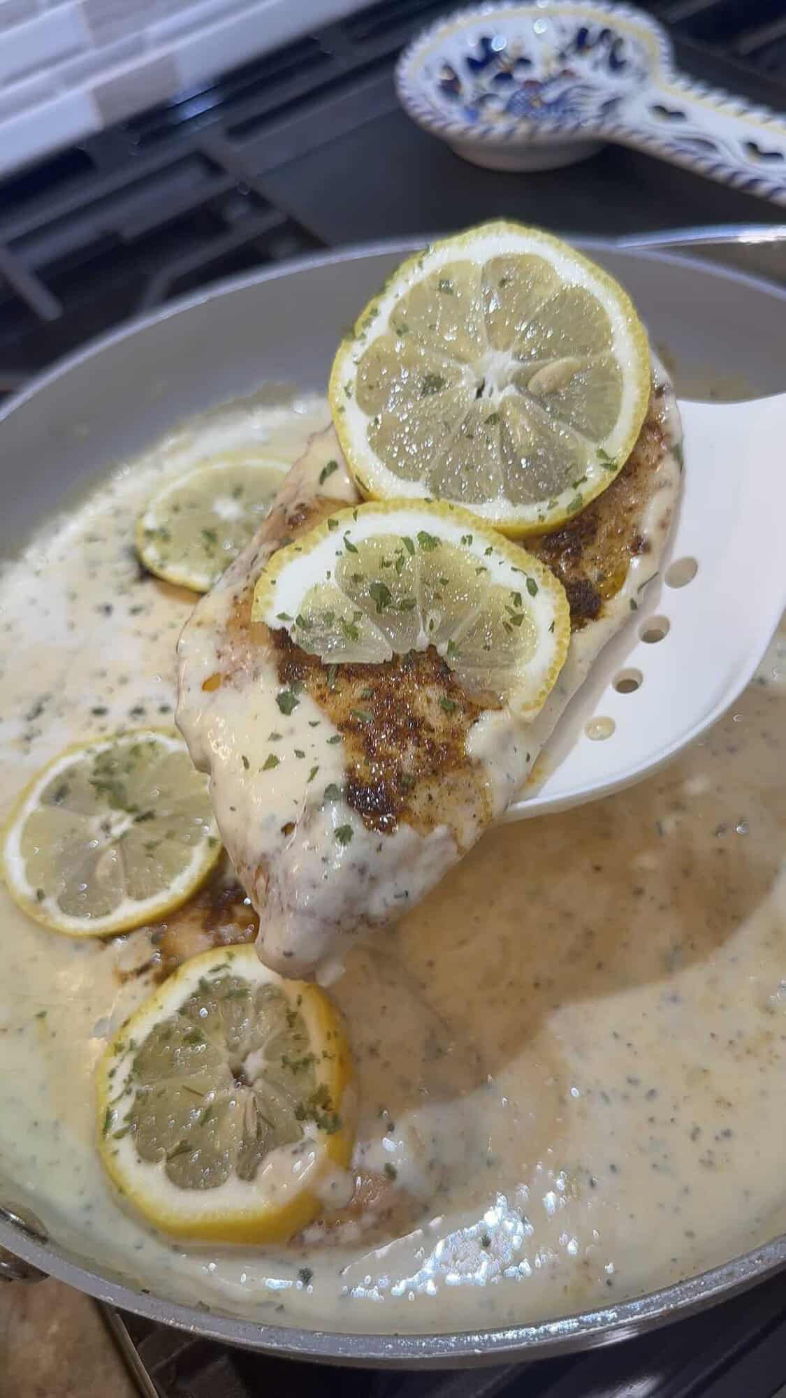 finished creamy lemon chicken