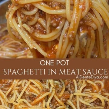 one pot spaghetti with meat sauce cover