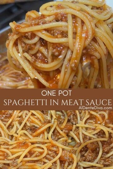one pot spaghetti with meat sauce cover