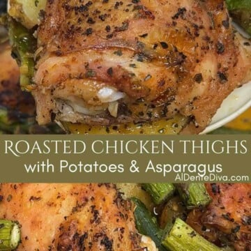roasted chicken thighs with potatoes and asparagus