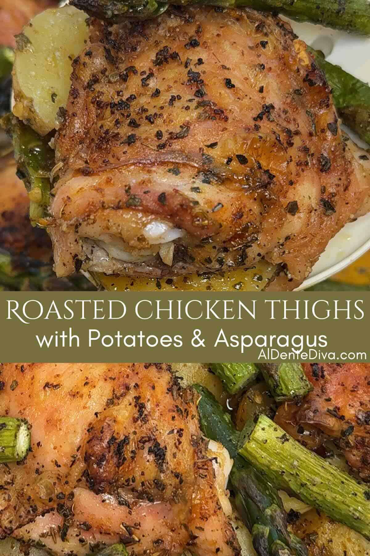 roasted chicken thighs with potatoes and asparagus