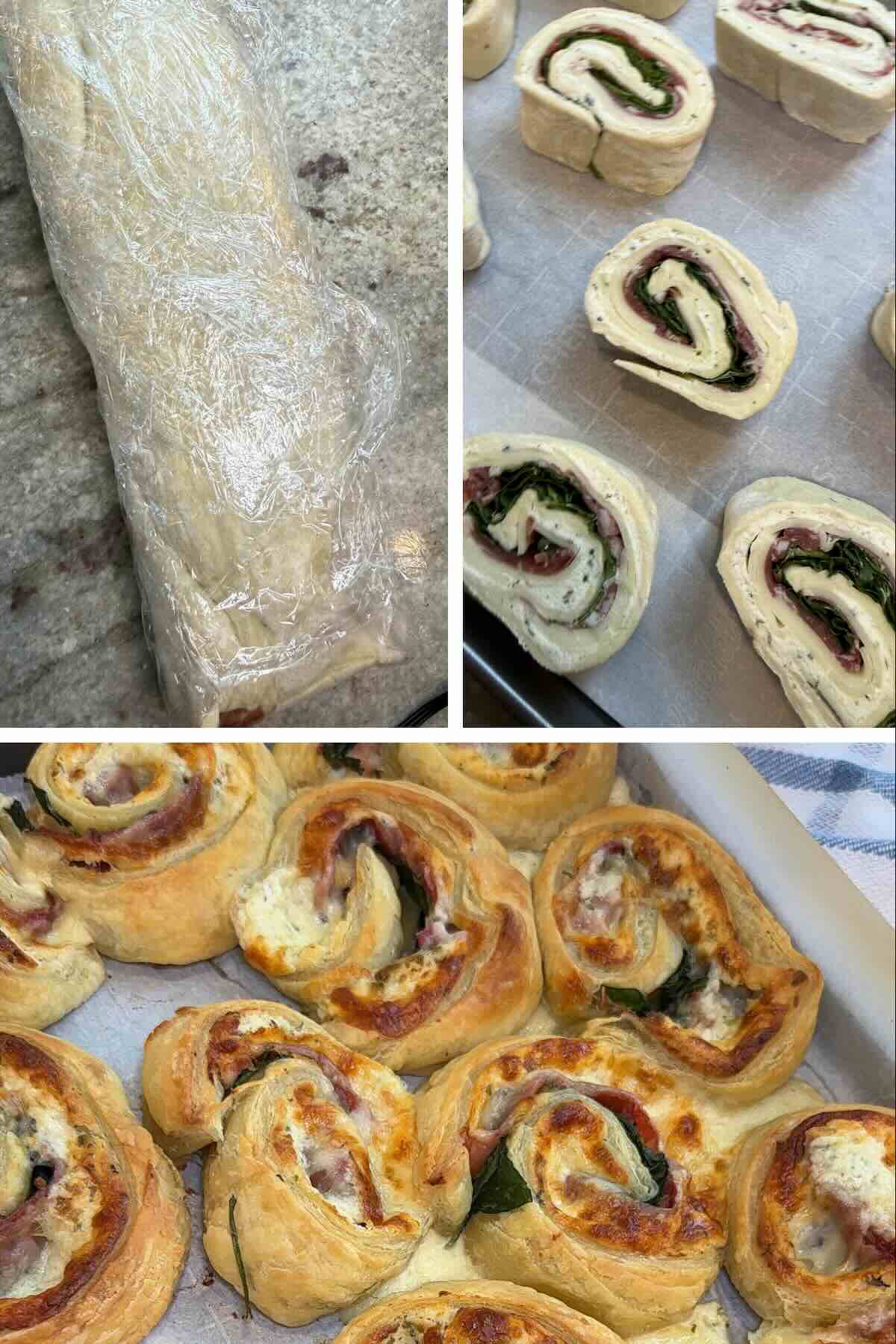finished boursin proscuitto pinwheels